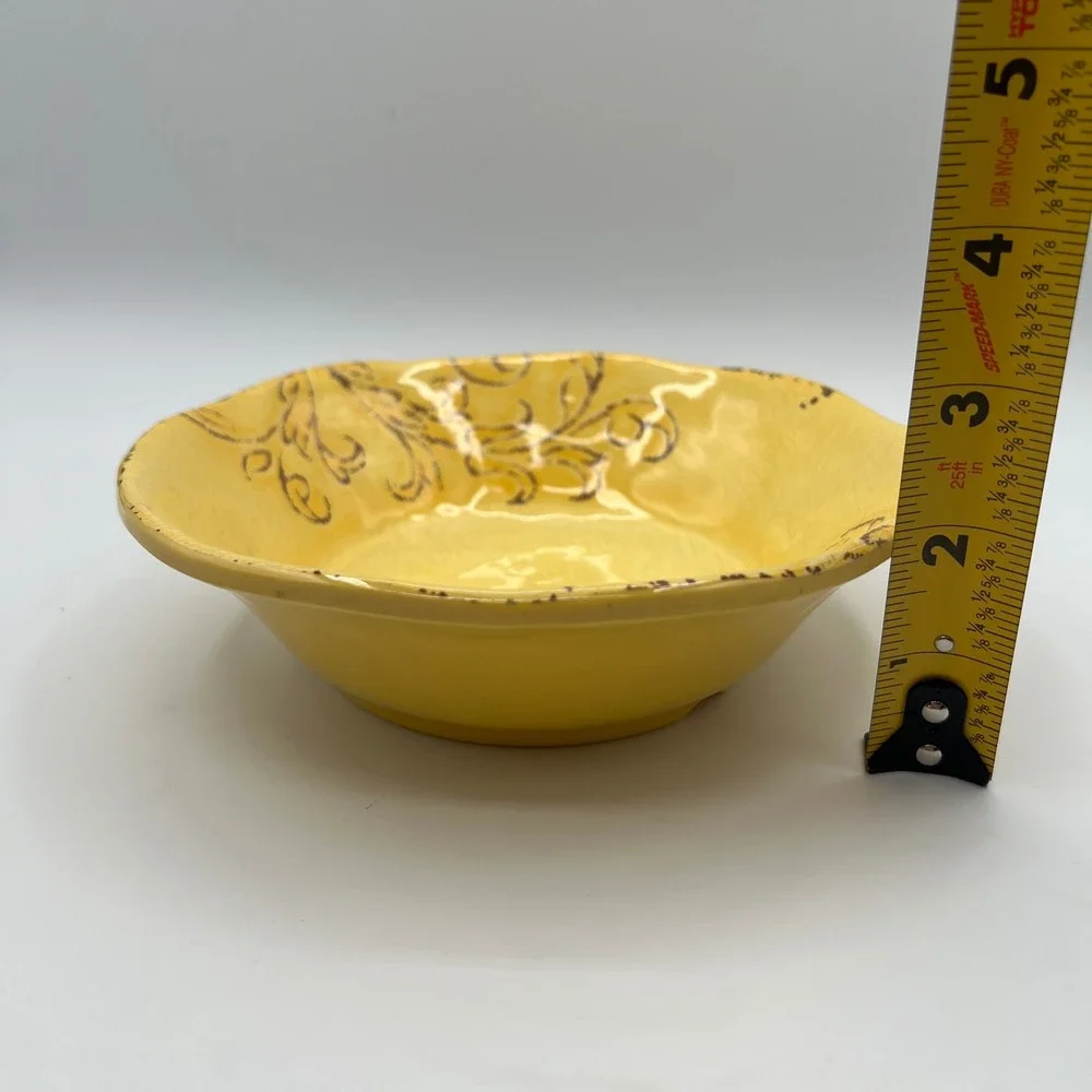 Cynthia Rowley Aphorism Melamine Yellow Bowls - Set of 2